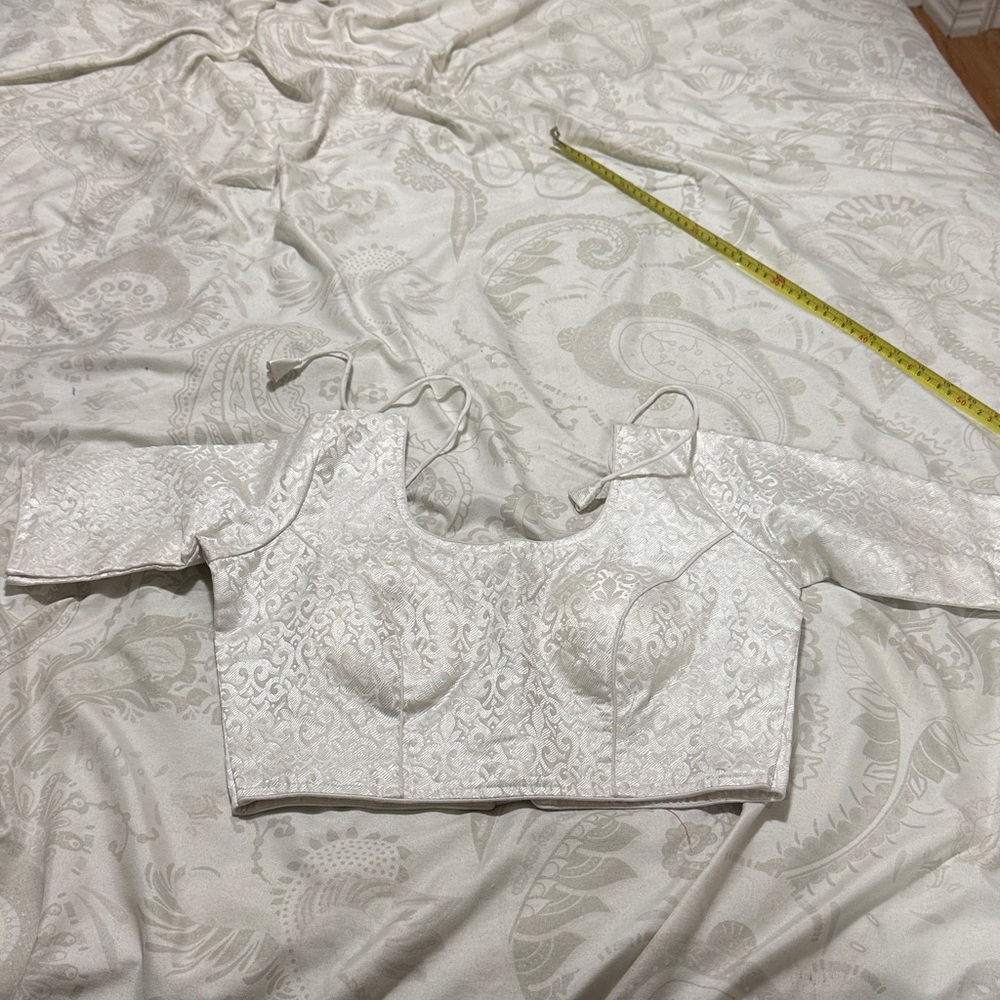 Elegant White Brocade Blouse